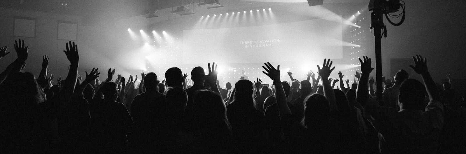 grayscale photography of crowd at concert